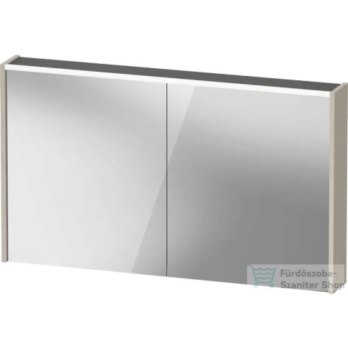 Duravit D-CODE 120x70 cm-es 2 ajtós tükrös szekrény világítással, dugaljjal, matt taupe DC7108091910000