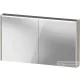 Duravit D-CODE 120x70 cm-es 2 ajtós tükrös szekrény világítással, dugaljjal, matt taupe DC7108091910000