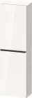 Duravit D-NEO 132x40x24 cm-es 1 ajtós félmagas szekrény fekete fogantyúval, fényes fehér DE011802222