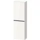 Duravit D-NEO 132x40x24 cm-es 1 ajtós félmagas szekrény fekete fogantyúval, fényes fehér DE011802222