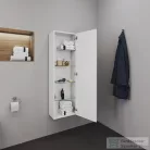 Duravit D-NEO 132x40x24 cm-es 1 ajtós félmagas szekrény fekete fogantyúval, fényes fehér DE011802222