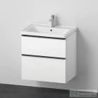 Duravit D-NEO 65x48 cm-es, 2 fiókos alsószekrény-1 csaplyukas mosdó kombináció, csaptelep nélkül, matt fehér DE012001818