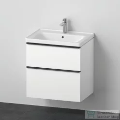   Duravit D-NEO 65x48 cm-es, 2 fiókos alsószekrény-1 csaplyukas mosdó kombináció, csaptelep nélkül, matt fehér DE012001818