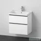 Duravit D-NEO 65x48 cm-es, 2 fiókos alsószekrény-1 csaplyukas mosdó kombináció, csaptelep nélkül, matt fehér DE012001818