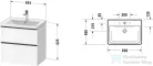 Duravit D-NEO 65x48 cm-es, 2 fiókos alsószekrény-1 csaplyukas mosdó kombináció, csaptelep nélkül, matt fehér DE012001818