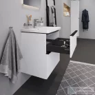 Duravit D-NEO 65x48 cm-es, 2 fiókos alsószekrény-1 csaplyukas mosdó kombináció, csaptelep nélkül, matt fehér DE012001818