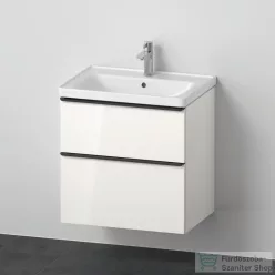   Duravit D-NEO 65x48 cm-es, 2 fiókos alsószekrény-1 csaplyukas mosdó kombináció, csaptelep nélkül, fényes fehér DE012002222