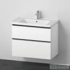 Duravit D-NEO 80x48 cm-es, 2 fiókos alsószekrény-1 csaplyukas mosdó kombináció, csaptelep nélkül, matt fehér DE012101818