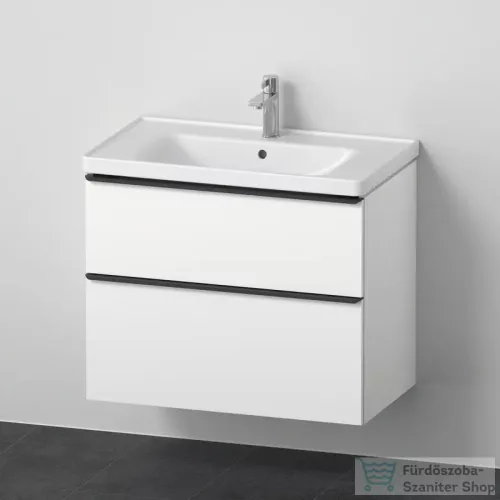 Duravit D-NEO 80x48 cm-es, 2 fiókos alsószekrény-1 csaplyukas mosdó kombináció, csaptelep nélkül, matt fehér DE012101818
