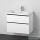 Duravit D-NEO 80x48 cm-es, 2 fiókos alsószekrény-1 csaplyukas mosdó kombináció, csaptelep nélkül, matt fehér DE012101818
