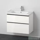 Duravit D-NEO 80x48 cm-es, 2 fiókos alsószekrény-1 csaplyukas mosdó kombináció, csaptelep nélkül, fényes fehér DE012102222