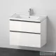 Duravit D-NEO 80x48 cm-es, 2 fiókos alsószekrény-1 csaplyukas mosdó kombináció, csaptelep nélkül, fényes fehér DE012102222