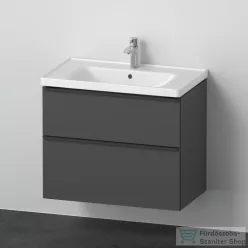   Duravit D-NEO 80x48 cm-es, 2 fiókos alsószekrény-1 csaplyukas mosdó kombináció, csaptelep nélkül, matt grafit DE012104949