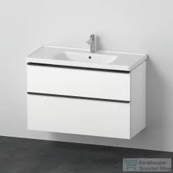   Duravit D-NEO 100x48 cm-es, 2 fiókos alsószekrény-1 csaplyukas mosdó kombináció, csaptelep nélkül, matt fehér DE012201818