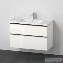   Duravit D-NEO 100x48 cm-es, 2 fiókos alsószekrény-1 csaplyukas mosdó kombináció, csaptelep nélkül, fényes fehér DE012202222