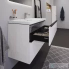 Duravit D-NEO 100x48 cm-es, 2 fiókos alsószekrény-1 csaplyukas mosdó kombináció, csaptelep nélkül, fényes fehér DE012202222