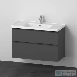   Duravit D-NEO 100x48 cm-es, 2 fiókos alsószekrény-1 csaplyukas mosdó kombináció, csaptelep nélkül, matt grafit DE012204949