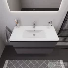 Duravit D-NEO 100x48 cm-es, 2 fiókos alsószekrény-1 csaplyukas mosdó kombináció, csaptelep nélkül, matt grafit DE012204949