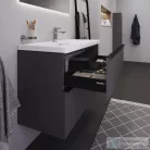 Duravit D-NEO 100x48 cm-es, 2 fiókos alsószekrény-1 csaplyukas mosdó kombináció, csaptelep nélkül, matt grafit DE012204949