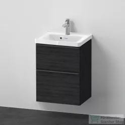   Duravit D-NEO 50x40 cm-es, 2 fiókos alsószekrény-1 csaplyukas mosdó kombináció, csaptelep nélkül, matt fekete tölgy DE0146016160000