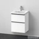 Duravit D-NEO 50x40 cm-es, 2 fiókos alsószekrény-1 csaplyukas mosdó kombináció, csaptelep nélkül, matt fehér DE0146018180000