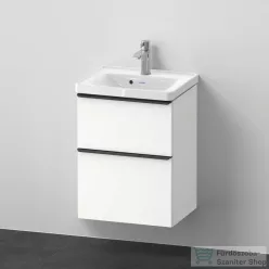   Duravit D-NEO 50x40 cm-es, 2 fiókos alsószekrény-1 csaplyukas mosdó kombináció, csaptelep nélkül, matt fehér DE0146018180000