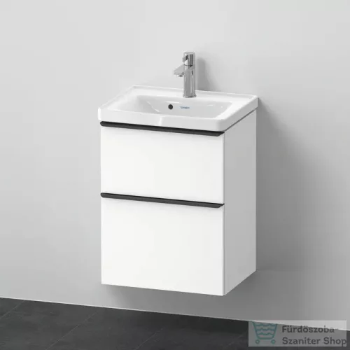Duravit D-NEO 50x40 cm-es, 2 fiókos alsószekrény-1 csaplyukas mosdó kombináció, csaptelep nélkül, matt fehér DE0146018180000