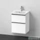 Duravit D-NEO 50x40 cm-es, 2 fiókos alsószekrény-1 csaplyukas mosdó kombináció, csaptelep nélkül, matt fehér DE0146018180000