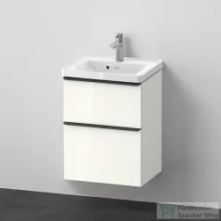   Duravit D-NEO 50x40 cm-es, 2 fiókos alsószekrény-1 csaplyukas mosdó kombináció, csaptelep nélkül, fényes fehér DE0146022220000