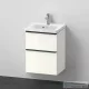 Duravit D-NEO 50x40 cm-es, 2 fiókos alsószekrény-1 csaplyukas mosdó kombináció, csaptelep nélkül, fényes fehér DE0146022220000
