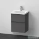 Duravit D-NEO 50x40 cm-es, 2 fiókos alsószekrény-1 csaplyukas mosdó kombináció, csaptelep nélkül, matt grafit DE0146049490000
