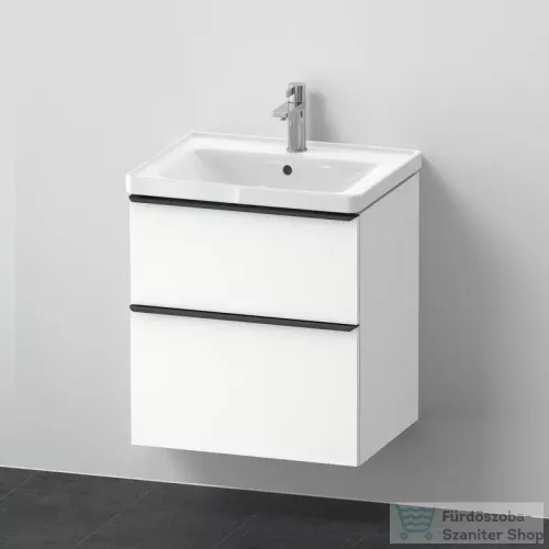 Duravit D-NEO 60x48 cm-es, 2 fiókos alsószekrény-1 csaplyukas mosdó kombináció, csaptelep nélkül, matt fehér DE0147018180000