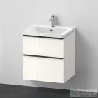 Duravit D-NEO 60x48 cm-es, 2 fiókos alsószekrény-1 csaplyukas mosdó kombináció, csaptelep nélkül, fényes fehér DE0147022220000