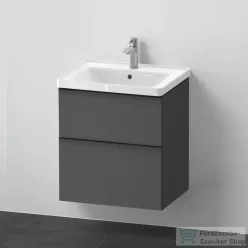   Duravit D-NEO 60x48 cm-es, 2 fiókos alsószekrény-1 csaplyukas mosdó kombináció, csaptelep nélkül, matt grafit DE0147049490000
