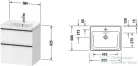Duravit D-NEO 60x48 cm-es, 2 fiókos alsószekrény-1 csaplyukas mosdó kombináció, csaptelep nélkül, matt grafit DE0147049490000