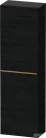 Duravit D-NEO 132x40x24 cm-es 1 ajtós félmagas szekrény csiszolt bronz színű fogantyúval, balos, matt fekete tölgy DE1318L04160000