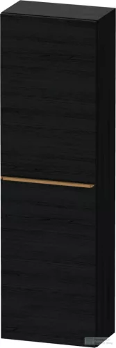 Duravit D-NEO 132x40x24 cm-es 1 ajtós félmagas szekrény csiszolt bronz színű fogantyúval, balos, matt fekete tölgy DE1318L04160000