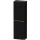 Duravit D-NEO 132x40x24 cm-es 1 ajtós félmagas szekrény csiszolt bronz színű fogantyúval, balos, matt fekete tölgy DE1318L04160000