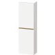 Duravit D-NEO 132x40x24 cm-es 1 ajtós félmagas szekrény csiszolt bronz színű fogantyúval, balos, matt fehér DE1318L04180000