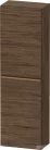Duravit D-NEO 132x40x24 cm-es 1 ajtós félmagas szekrény csiszolt bronz színű fogantyúval, balos, sötét dió DE1318L04210000