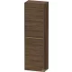 Duravit D-NEO 132x40x24 cm-es 1 ajtós félmagas szekrény csiszolt bronz színű fogantyúval, balos, sötét dió DE1318L04210000