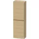 Duravit D-NEO 132x40x24 cm-es 1 ajtós félmagas szekrény csiszolt bronz színű fogantyúval, balos, natúr tölgy DE1318L04300000