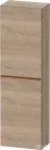 Duravit D-NEO 132x40x24 cm-es 1 ajtós félmagas szekrény csiszolt bronz színű fogantyúval, balos, márványos tölgy DE1318L04550000