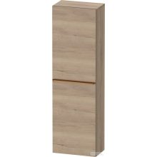   Duravit D-NEO 132x40x24 cm-es 1 ajtós félmagas szekrény csiszolt bronz színű fogantyúval, balos, márványos tölgy DE1318L04550000