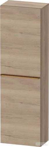 Duravit D-NEO 132x40x24 cm-es 1 ajtós félmagas szekrény csiszolt bronz színű fogantyúval, balos, márványos tölgy DE1318L04550000