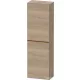 Duravit D-NEO 132x40x24 cm-es 1 ajtós félmagas szekrény csiszolt bronz színű fogantyúval, balos, márványos tölgy DE1318L04550000