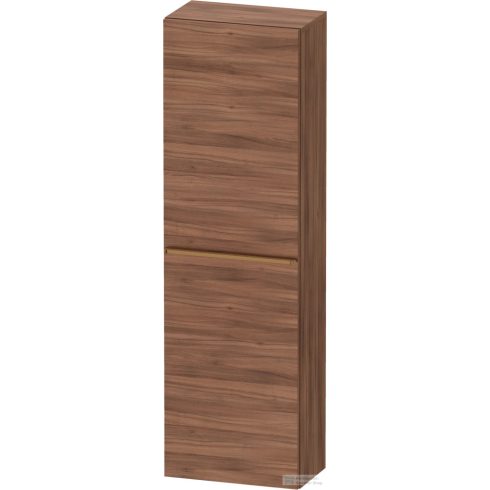 Duravit D-NEO 132x40x24 cm-es 1 ajtós félmagas szekrény csiszolt bronz színű fogantyúval, balos, matt dió DE1318L04790000