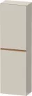 Duravit D-NEO 132x40x24 cm-es 1 ajtós félmagas szekrény csiszolt bronz színű fogantyúval, balos, matt taupe DE1318L04910000