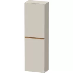   Duravit D-NEO 132x40x24 cm-es 1 ajtós félmagas szekrény csiszolt bronz színű fogantyúval, balos, matt taupe DE1318L04910000