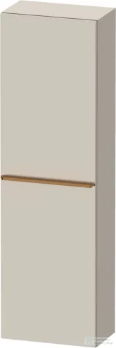Duravit D-NEO 132x40x24 cm-es 1 ajtós félmagas szekrény csiszolt bronz színű fogantyúval, balos, matt taupe DE1318L04910000